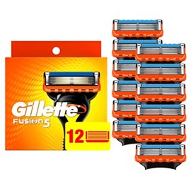Gillette Gillette Fusion5 Razor Refills for Men, 5 Bladed Razor, with Precision Trimmer and Lubrastrip for a Close Shave, 12 Razor Blade Refills