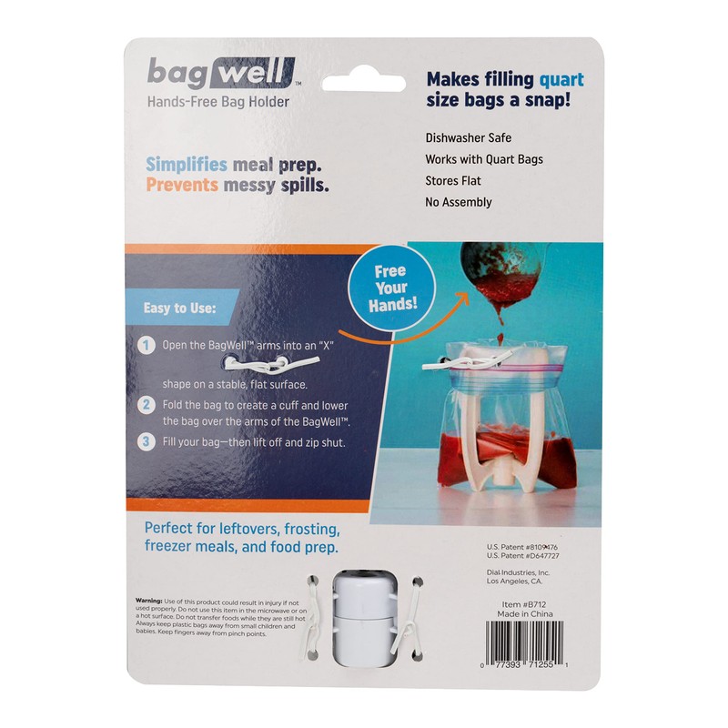 Bag Well Ziplock Bag Food Prep Holder Stand for Freezer