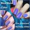 KAHSOSE Blue Glitter Nail Polish with Iridescent Sparkle – 15ML