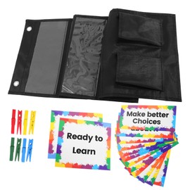 jojofuny 1 Set Classroom Behavior Chart Set Pocket Chart for Teachers with Transparent Pockets for Classroom Management Tools Easy to Hang for Monitoring Student