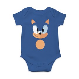 Blue Hedgehog Babygrow - Baby Suit Vest Grow Bodysuit Baby Shower Party Video Game Gamer Retro Classic Console Fast Character Film Movie Cinema Gift Present (Blue Prime, 3-6 Months)