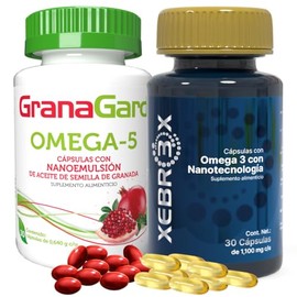GranaGard, Xebrex, Duo Pack Omega 5 Omega 3 Nanotecnología Suplemento 30 Cápsulas c/u