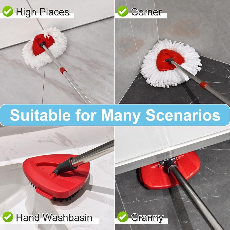 Spin Mop Head, Mop Replacement Handle,Brush,Base Compatible with O Cedar