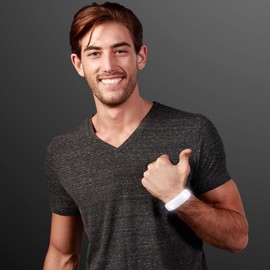 FlashingBlinkyLights White Fashion LED Light Up Bracelet