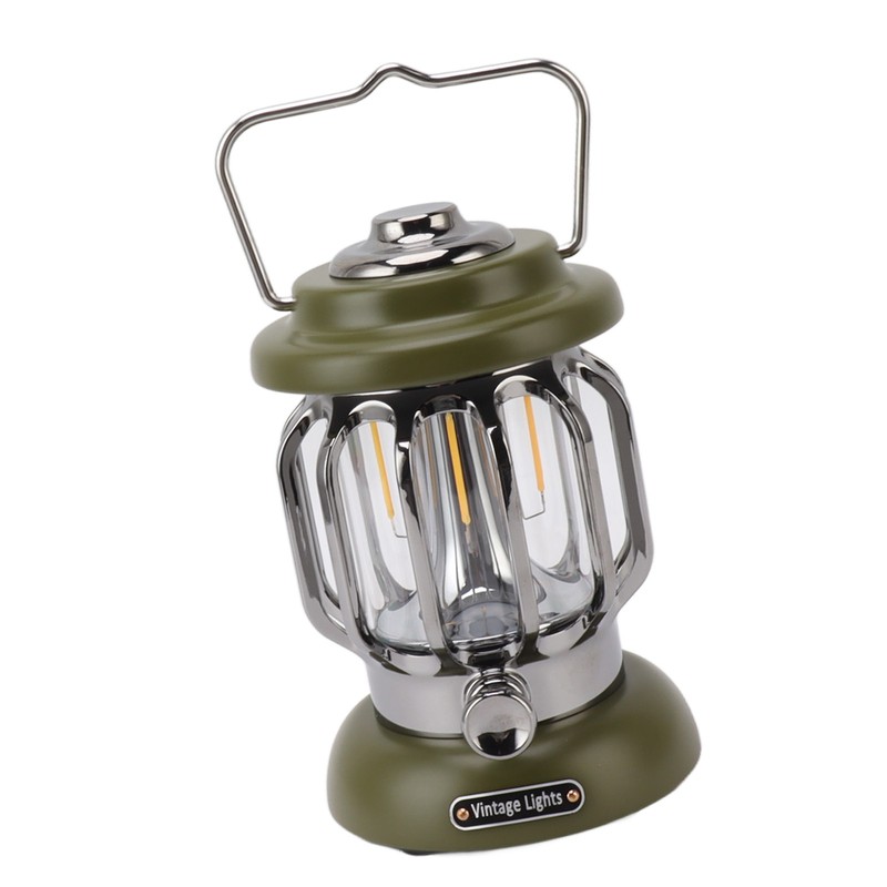 Retro Camping Light Rechargeable Warm Light Vintage Lamp Hanging Tent