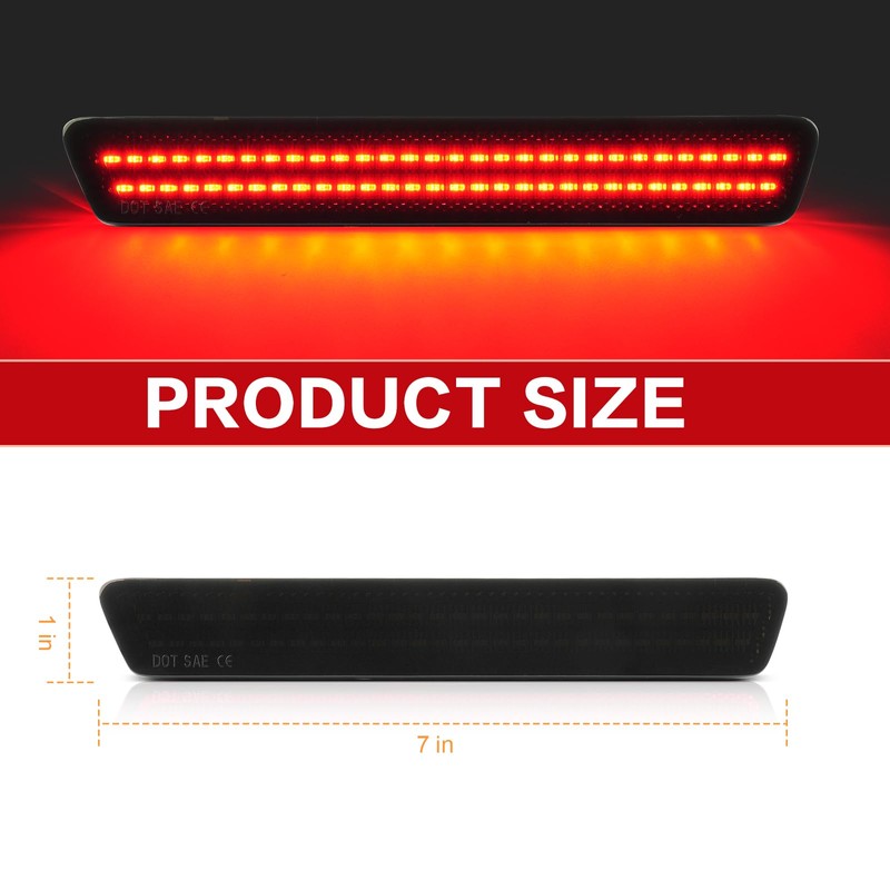 litzland LED Rear Side Marker Lights Compatible With Ford Mustang