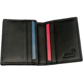 Motorbike 1 Bifold Card Holder Leather Black Wallet RFID Safe 244