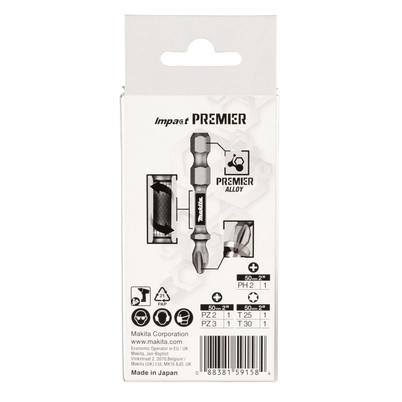 Makita E-13568 5 Piece Impact Premier Screw Bit Set