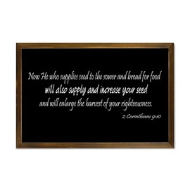 2 Corinthians 9:10 Now He Who Supplies Seed to Sower And Bread for Food Will Also Supply And Increas Wood Sign With Frame Rustic Wooden Framed Wall Art for Living Room Bedroom New Home Decor 12x8
