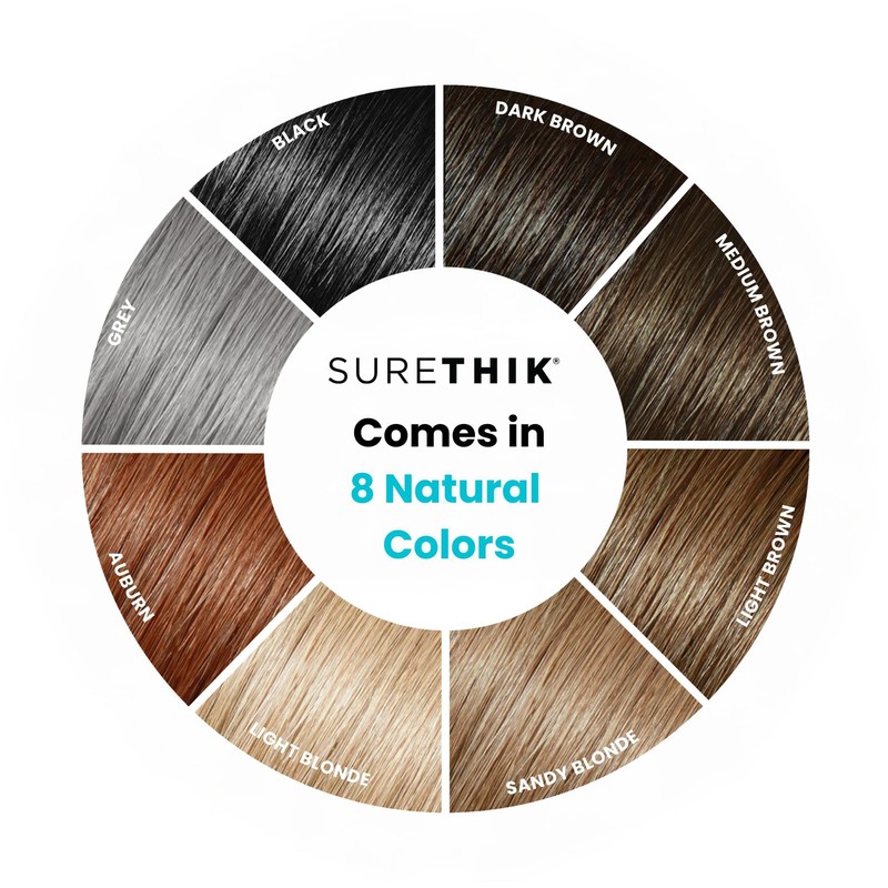 SureThik Hair Thickening Fibers (30g, Grey) - Lightweight Volume Maximizer