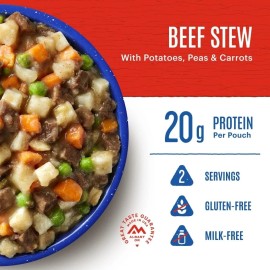 Mountain House Beef and Veggie Freeze Dried Backpacking Meal 2 Servings