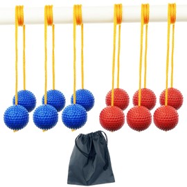 Kasteco 6 Pack Ladder Balls Ladder Toss Balls Ladder Ball Replacement Balls with Storage Bag for Toss Match (Red Blue)
