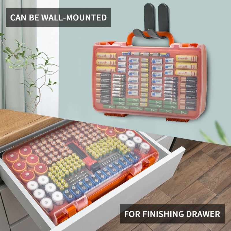 Aptbyte Battery Organizer Storage Holder Box Case with Tester- 269