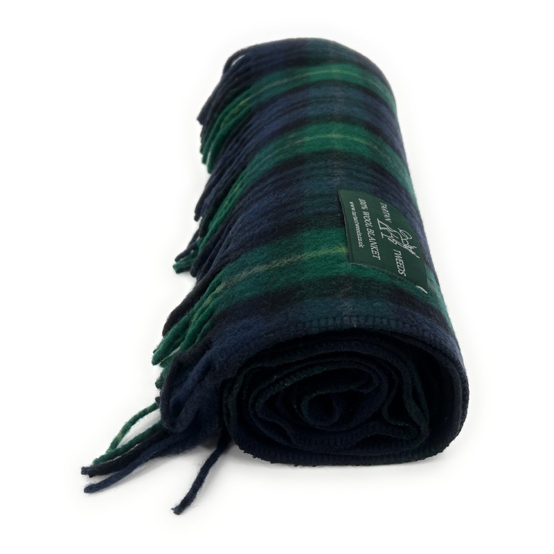 Tartan Travel Knee Throw Blanket 100% New Wool 172cm x