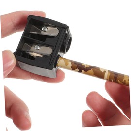 VICASKY 4pcs Double Hole Makeup Pencil Sharpener Durable Cosmetic Tool for Eyeliners Lip Liners and Eyebrow Pencils Lightweight Design with Lid Random Cover Color