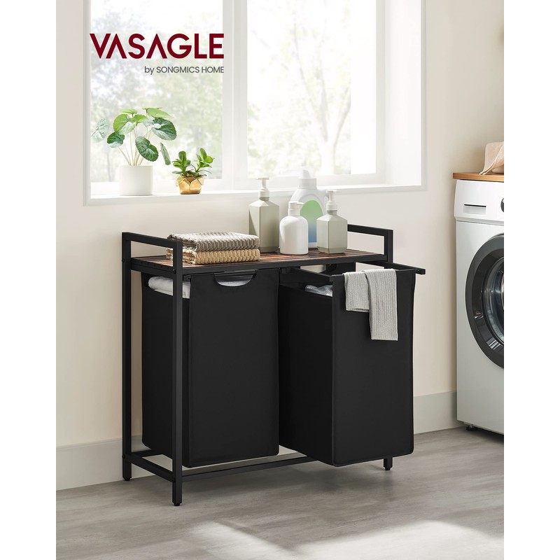 VASAGLE Laundry Hamper, Laundry Basket, Laundry Sorter with 2 Pull-Out