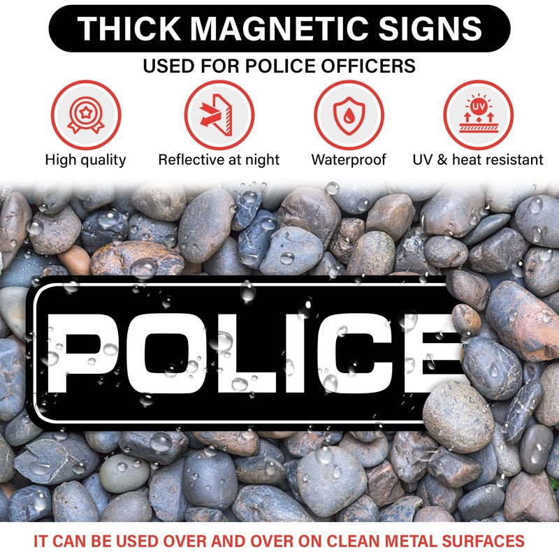 Police Car Magnetic Sign For Off Duty Officers 18"×6" (2