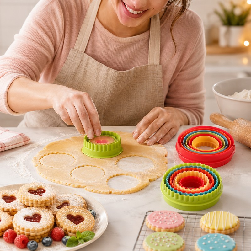 Embossed Wooden Rolling Pin for Holiday Baking – Snowflake &