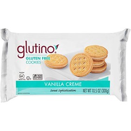 Glutino Vanilla Crème Flavored Sandwich Cookies, Gluten Free, Non GMO, 10.5 Ounces (Pack Of 12)