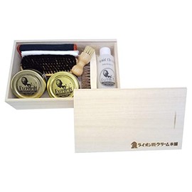 Lion Shoes Cream Honpo Excellent Shoe Care Box, Paulownia Box