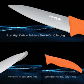 Eocogup Paring Knife,3.7 inch Fruit and Vegetable Knife,Stainless Steel Dishwasher Safe Rust Proof Super Sharp,Comfortable Bigger Handle,PP Plastic Colors Handle(Set of 2)