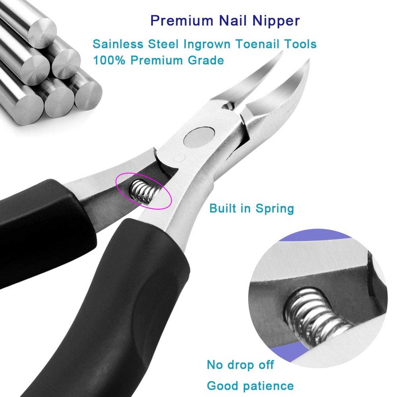 Pingispower Ingrown Toenail Clipper Kit, 8PCS Premium Toe Nail Nippers
