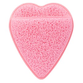 APRILSKIN Heart-Shaped Plush Facial Cleansing Sponge, Reusable Scrubber for Deep Pore Cleansing & Blackhead Removal, Soft Mesh with Finger Insert, Gentle on Skin, Quick Drying Lanyard