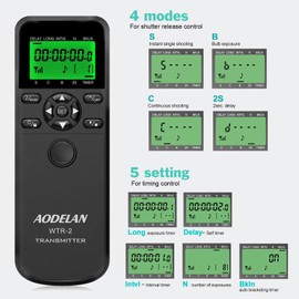 Aodelan Wireless Timer Remote Shutter Release for Nikon Z9, Z6, Z7, Coolpix P1000,D750,D850,D810,D700, Intervalometer Replaces Nikon MC-DC2, MC-30, MC-36A, Timer Remote Controller.