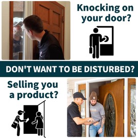 2 Pack No Soliciting Sign for House — Keep Solicitors Away, with Strong Adhesive Tape for Any Surface, 8.2 × 2.4 Inch, Stylish & Prominent Design, Perfect for Home Office Front Doors, Walls, Windows