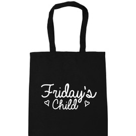 Hippowarehouse Friday's Child Tote Shopping Gym Beach Bag 42cm x38cm, 10 litres