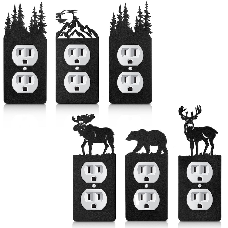 Lothee 6 Pcs Metal Bear Light Switch Cover Plate Moose