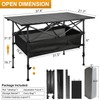 Audoyon Folding Camping Table, Outdoor Roll-up Table Height Adjustable &