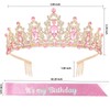 YISSION Birthday Girl Sash & Crown, Pink Princess Tiara Crown