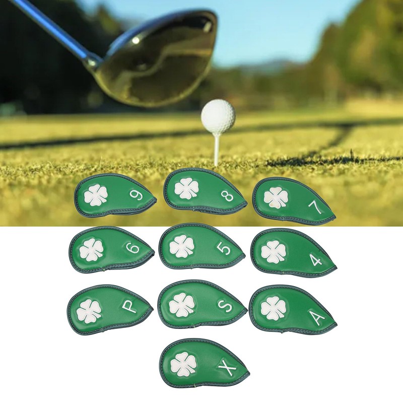 Club Head Covers, 10 PCS Iron Covers Four Leaf Clover