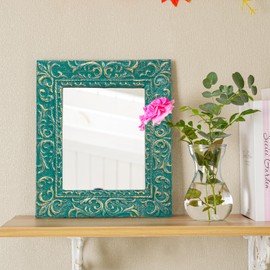 Sungmor Vintage Decorative Wall Mirror, Cast Iron Victorian Style Wall Mounted Makeup Mirror, Heavy Duty Ornate Accent Home Decor Dresser Mirror, Bedroom Living Room Wall Decor Hanging Mirror