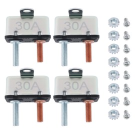 SING F LTD 4pcs 30A Automatic Reset Circuit Breaker DC 6V- 50V AC 125-250V for Automotive ATV RV with Waterproof Cover