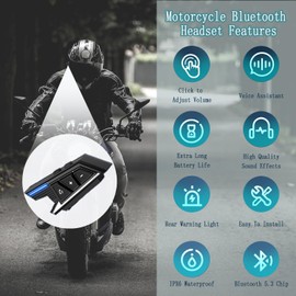 ZHIDUOXING Motorcycle Bluetooth Headset BT40 Helmet Speaker Single-Person Headphone with AI Voice Assistant Hard and Soft Microphone for Motorbike Helmets