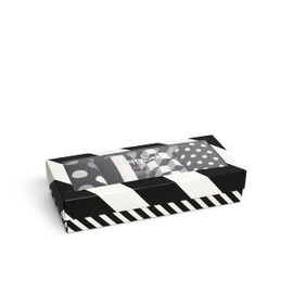 Happy Socks 4-Pack Classic Black & White Gift Set, colorful and fun, Socks for Men and Women, Black-White (10-13)