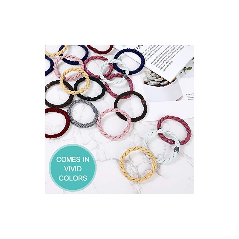 12-Pack Braided Hair Ties for Thick Hair, Classic Mix