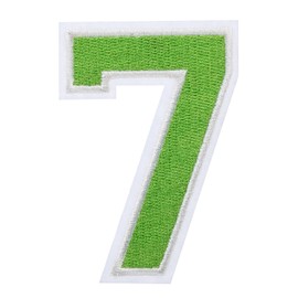 MECCANIXITY Iron on Number Patches, 3 Inch Number 7, Iron on Number Patches Large, Embroidered Numbers Patches Applique Patches Iron on for Clothes Hats, Green