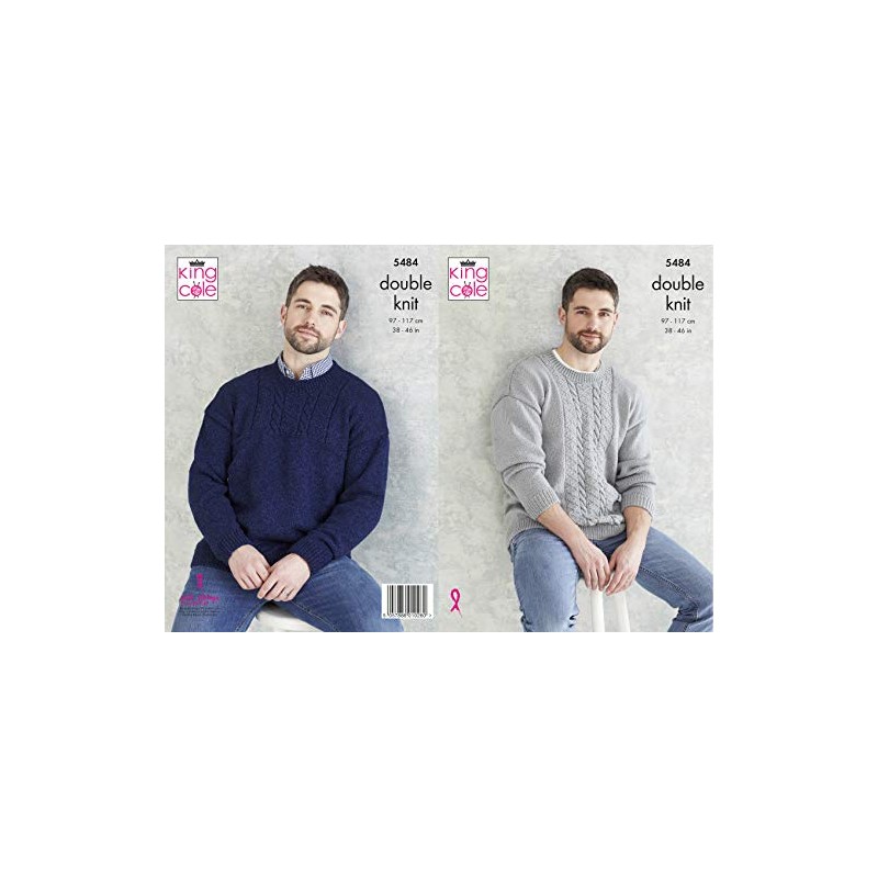 King Cole 5484 Knitting Pattern Mens Sweaters in Subtle Drifter