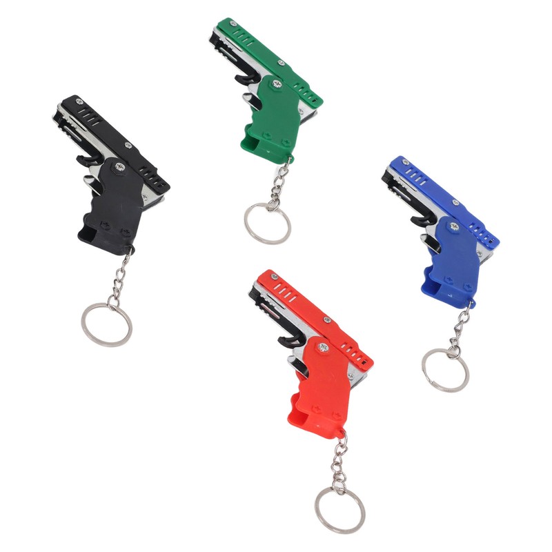 4pcs Rubber Band Launcher Toy Foldable Mini Portable Metal Rubber