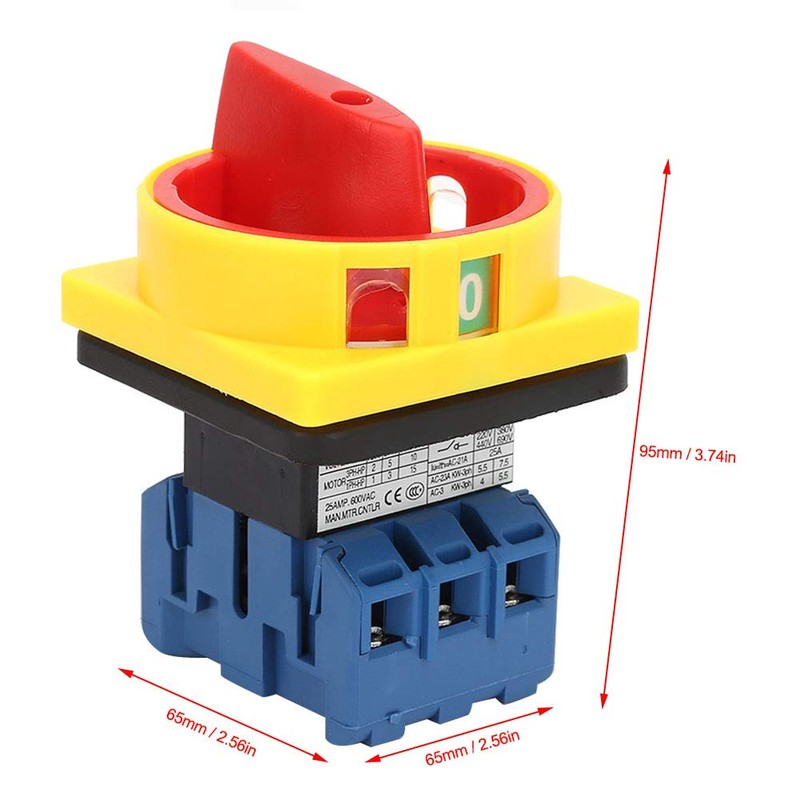 Rotary Cam Switch 3-Pole 2-Position Load Circuit Breaker Switch On-Off