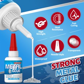 Glowpoint Metal Glue, 35g UltraStrong Adhesive for Stainless Steel, Aluminum, Iron, and More, Waterproof, Fast-Drying Repair Glue for Metal Crafts, Automotive, and DIY Projects