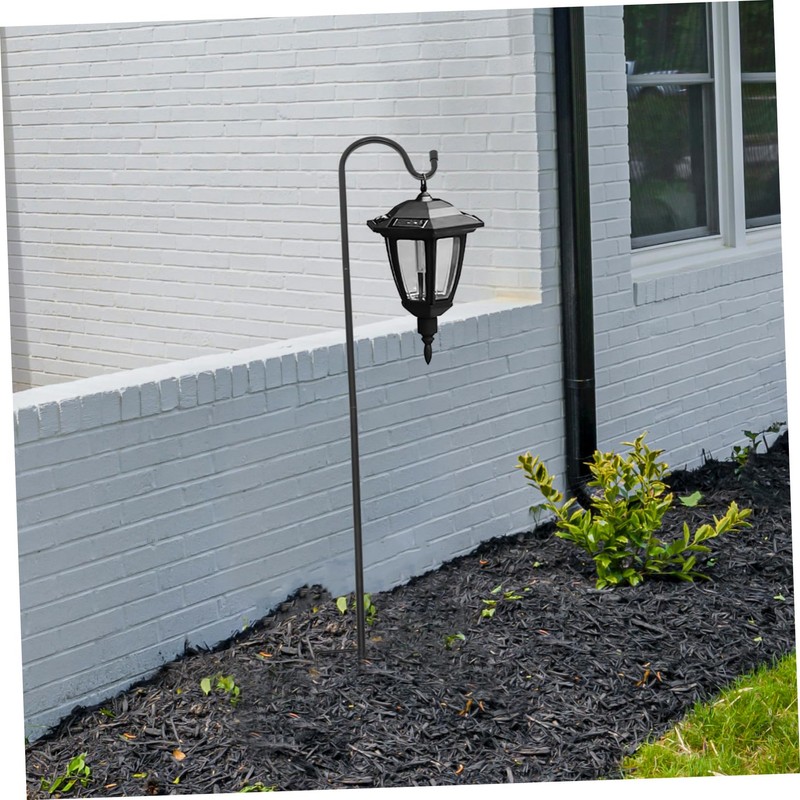 Kisangel Ground Hanging Shepherd Hook Rust Resistant Lantern Hanger for