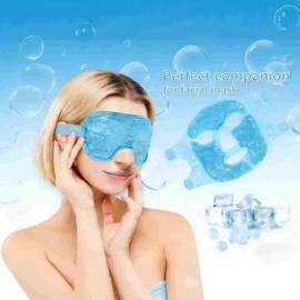 Mascarilla de ojos fría con compresa fría y caliente para reducir la hinchazón y las ojeras, con perlas de gel, ideal para el cuidado facial, ideal para mujeres que duermen, sufren de presión