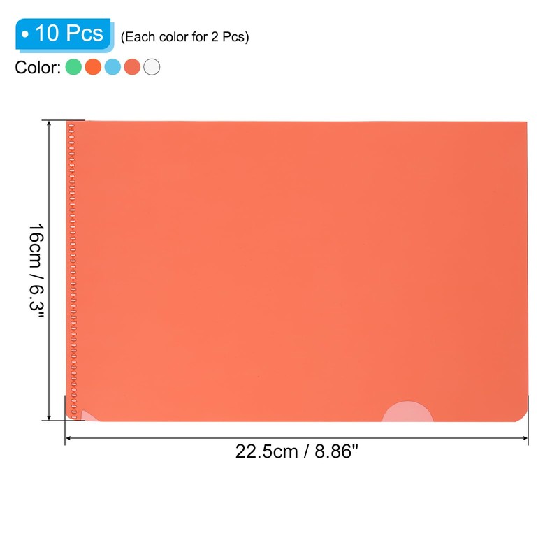 PATIKIL L Type Folder Pack of 10 A5 Plastic File