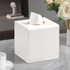 MEIBOOCH Square Tissue Box Cover, Luxury PU Leather Tissue Holder