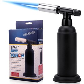 Big Butane Torch 2500° Flame, Professional Culinary Kitchen Torch, Adjustable Flame, Safety Lock, Perfect for Creme Brulee, Desserts, Searing, DIY Crafts, Soldering &more! (Butane Gas Not Included)