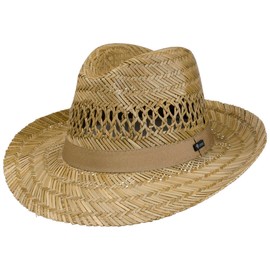 Lipodo Classic Fedora Straw Hat - Summer Hat Made in Italy - Bogard Hat with Grosgrain Ribbon Set - Straw Hat - Sun Hat Spring / Summer, natural